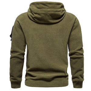 Sudadera con capucha táctica para exteriores de forro polar para hombre