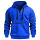 CASUAL SPORTS MULTI ZIPPER ARM POCKET MEN'S SWEATSHIRT HOODIE