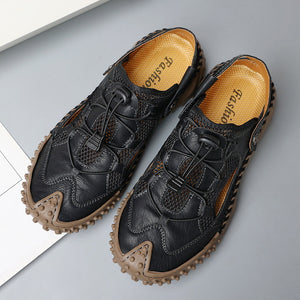 SANDALIAS DE PLAYA CASUALES PARA HOMBRE CON SUELA BLANDA, MALLA Y CLIP DE CUERO SUAVE