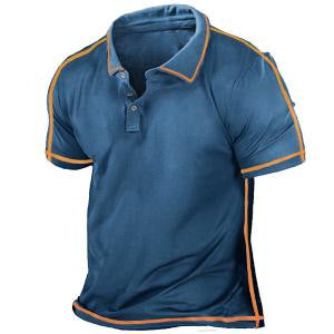 Herren Outdoor Retro Tactical Revers Kurzarm-POLO-Shirt