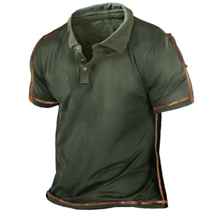 Herren Outdoor Retro Tactical Revers Kurzarm-POLO-Shirt
