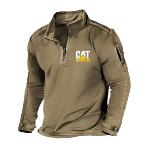 Sudadera polar de manga larga con cuello alto y media cremallera para hombre