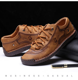 Zapatos de hombre elegantes de microfibra de cuero con costuras a mano, cómodos y suaves.