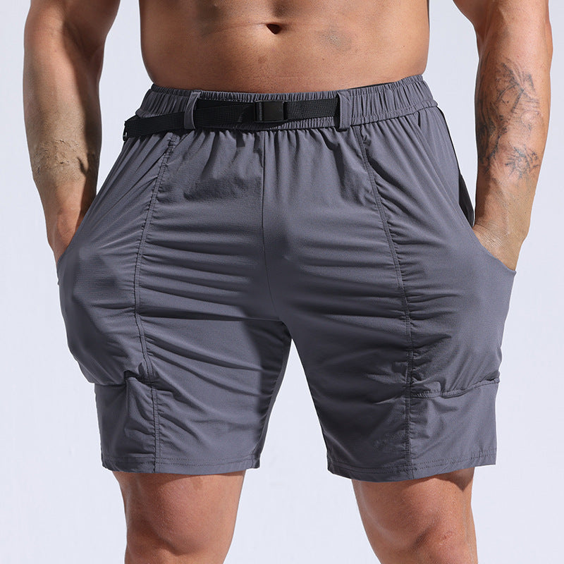 MEN'S CASUAL SPORTS SHORTS, RUNNING, FITNESS, COLD FEELING ICE SILK HIGH ELASTIC WORKWEAR PANTS