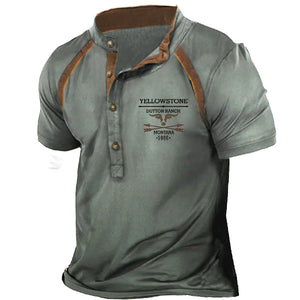 Camiseta vintage de manga corta West Yellowstone Heney para hombre
