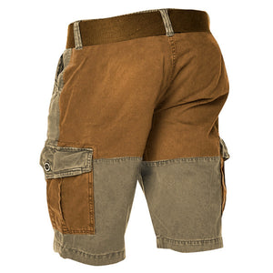 Pantalones casuales cortos con bolsillos y bloques de color YellowStone para hombre