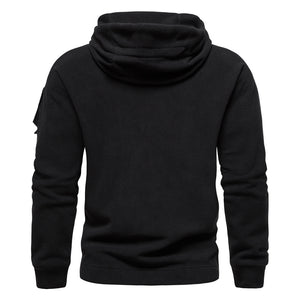 Sudadera con capucha táctica para exteriores de forro polar para hombre