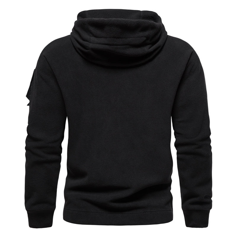 Men's Polar Fleece Hooded Outdoor Tactical Hoodie