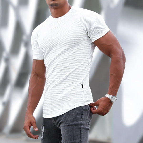 Men's Round Neck Sports Fitness Short Sleeve T-Shirt