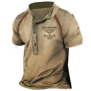 Camiseta vintage de manga corta West Yellowstone Heney para hombre