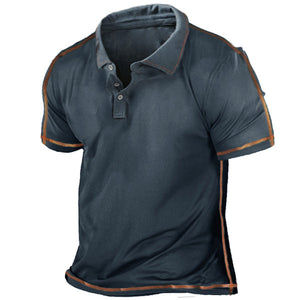 Herren Outdoor Retro Tactical Revers Kurzarm-POLO-Shirt