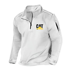 Sudadera polar de manga larga con cuello alto y media cremallera para hombre