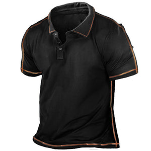 Herren Outdoor Retro Tactical Revers Kurzarm-POLO-Shirt