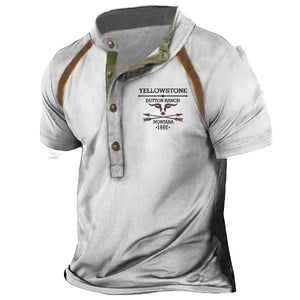 Camiseta vintage de manga corta West Yellowstone Heney para hombre