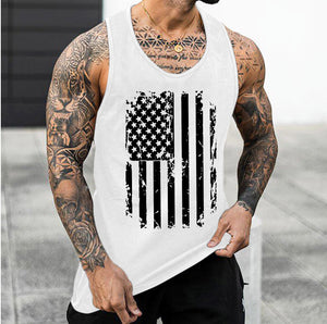 Men's American Flag Sports Gym Tank Top