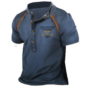 Camiseta vintage de manga corta West Yellowstone Heney para hombre