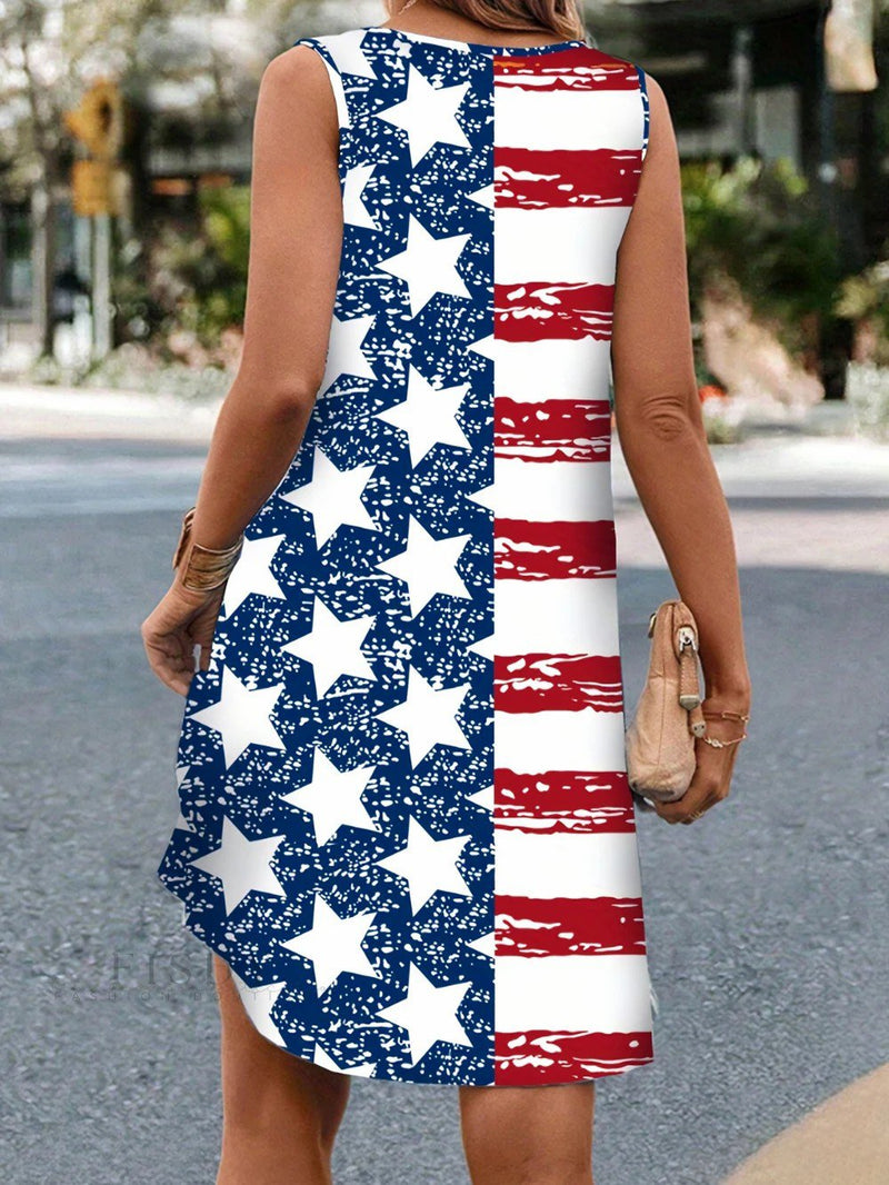 Women's Independence Day Flag Stripe Dress