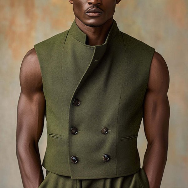 Chaleco deportivo informal de cuello alto de moda de primavera para hombre