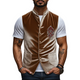 Chaleco de cuello alto ajustado de terciopelo bordado retro de moda de primavera para hombre