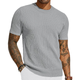 Camiseta informal de punto holgado con cuello redondo y manga corta para hombre