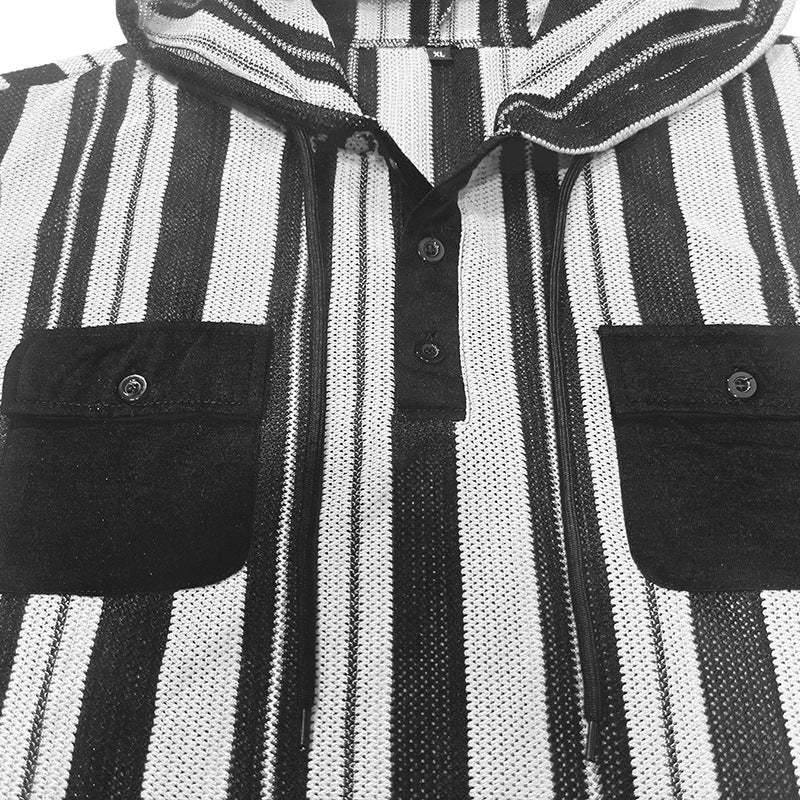 Camiseta sin mangas con capucha y rayas informales para hombre