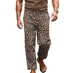 Pantalones casuales de mezcla de leopardo para hombre