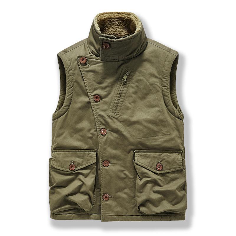 Men's Retro Casual Hunting Suits Plus Velvet Single Breasted Vest
