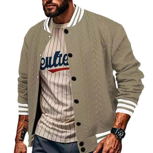 Lässige einreihige Strickjacke für Herren, Baseballjacke