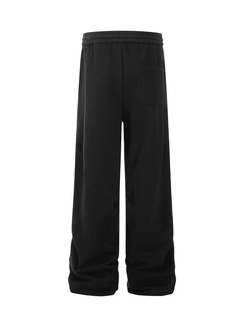 Drawstring Pleated Fleece Sweatpants