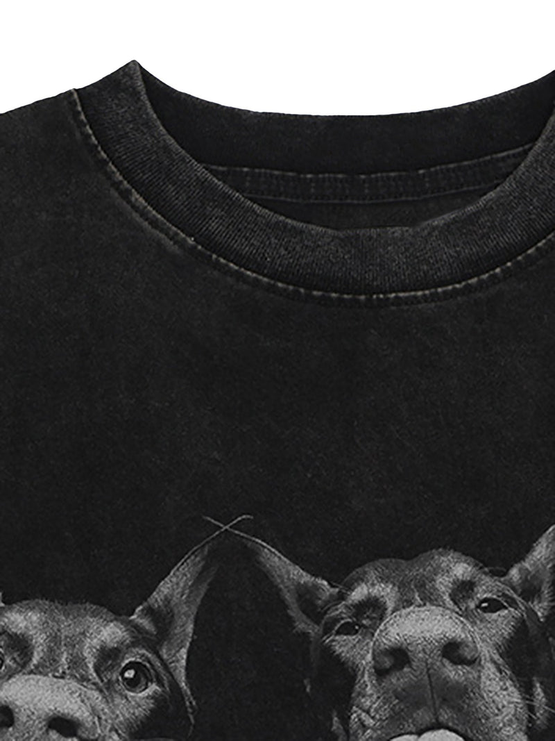 Doberman Print Washed Vintage T-shirt