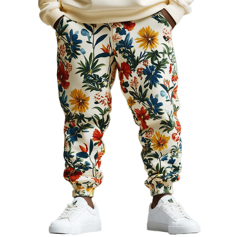 Men's Trendy Floral Print Sports Trousers