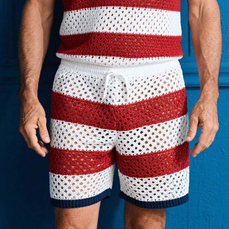 Conjunto de pantalones cortos deportivos informales sin mangas de tejido de moda de primavera para hombre