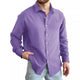 Men's Solid Long Sleeve Lapel Shirt