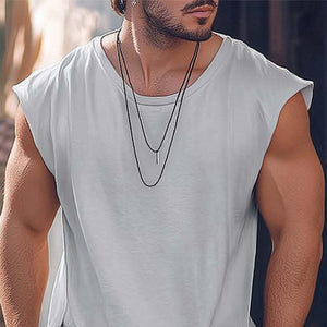 Camiseta sin mangas acolchada de verano para hombre, cómoda y agradable para la piel.