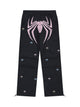 Embroidered Spider Straight Leg Pants