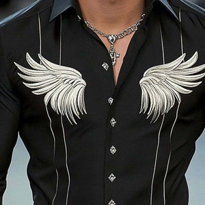 Lässiges bedrucktes Langarmhemd für Herren