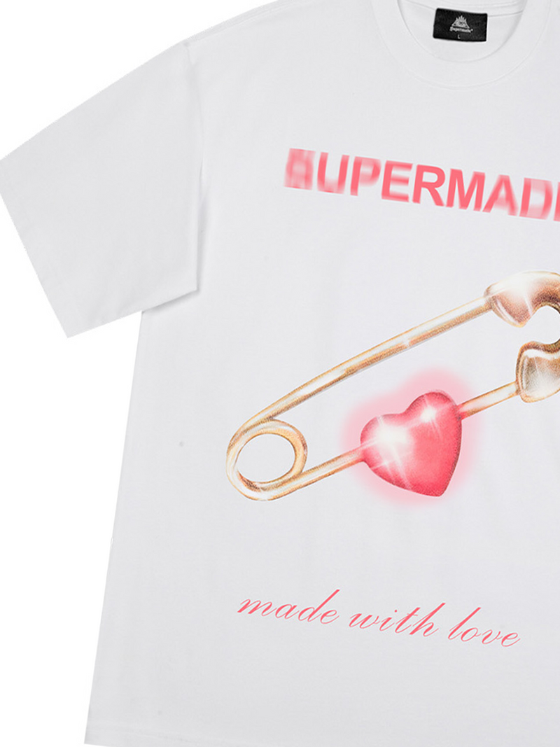 Street Paperclip Heart Hip Hop T-shirt