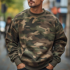 Men's Camouflage Print Crew Neck Sweatshirt