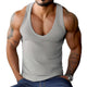 Herren Sommer Basic Einfarbiges Tanktop mit tiefem V-Ausschnitt