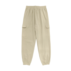 Pantalones cargo clásicos casuales multibolsillos de algodón y lino para hombre