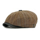 Sombrero de vendedor de periódicos a rayas bohemias vintage para hombre