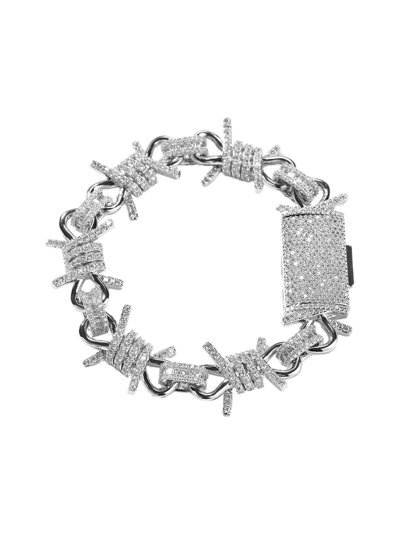 Punk Style Knot Hotfix Rhinestone Bracelet