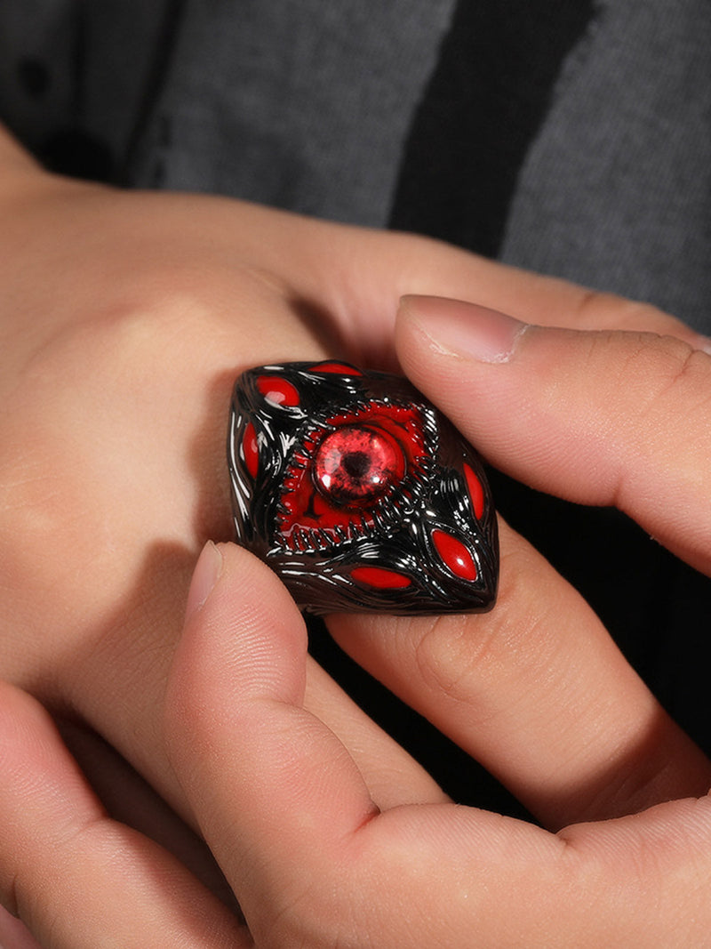 Dark Style Red Eye Copper Ring