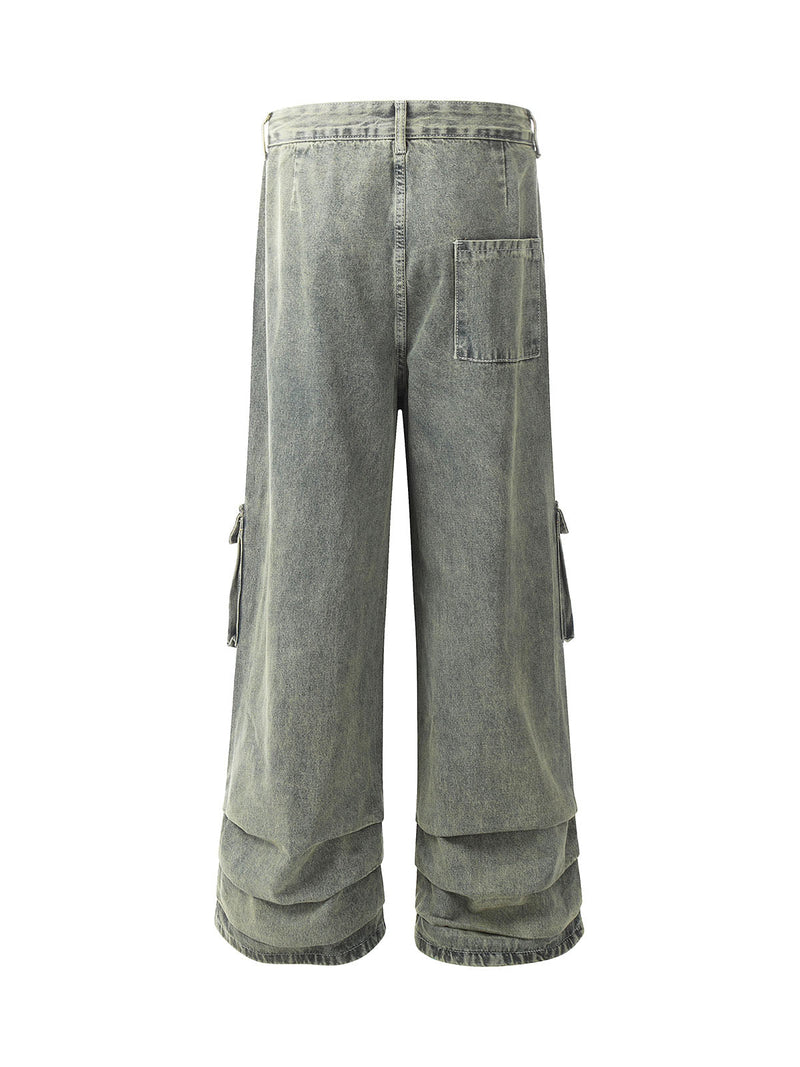 Distressed Raw Edge Baggy Jeans