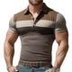 Men's Summer Comfortable Stretch Polo Neck Colorblock T-Shirt MTA0246D9U