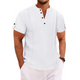 Camisa informal de manga corta con cuello alto para hombre