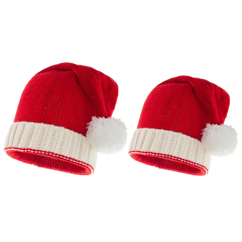 KNITTED PARENT CHILD CHRISTMAS HAT