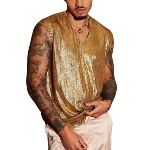 Herren Glitzer Lässiges Einfarbiges Tanktop