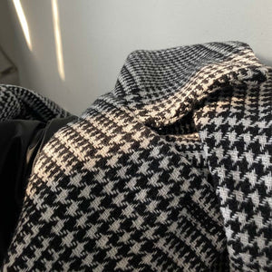 Men's Retro Classic Casual Double Breasted Knee-Length Houndstooth Coat
