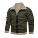 Men's Vintage Suede Lambswool Warm Lapel Zipper Loose Jacket